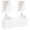 vidaXL Set de mobilier pentru baie 5 buc. Alb Lemn prelucrat și sticlă