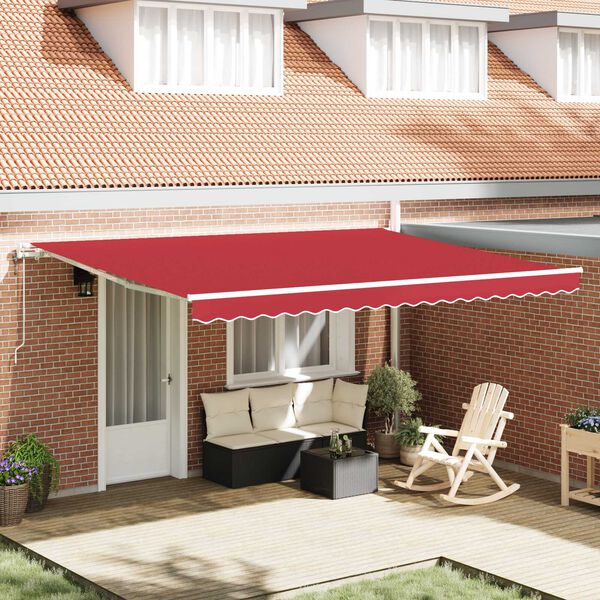 vidaXL Cortina Retractabilă Manual Roșu 450 &times; 300 cm țesătură