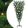 vidaXL Pom de Crăciun artificial cu design răsturnat, pre-luminat, cu set de mingi
