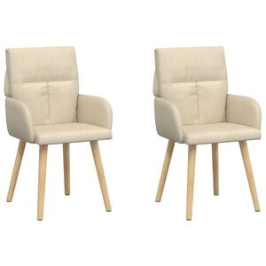 vidaXL Scaune de dining 2 buc. Țesătură Crem 60 x 56 x 96 cm