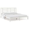 vidaXL Cadru de pat Super King, alb, 180x200 cm, lemn masiv