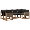 vidaXL Set de canapele de exterior cu pernă 6 pcs Natural și Negru