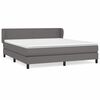 vidaXL Pat cu arcuri, cu saltea, gri, 180x200 cm, piele ecologică