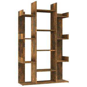 vidaXL Bibliotecă, stejar fumuriu, 86x25,5x140 cm, lemn prelucrat