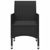 vidaXL Set mobilier de grădină, 7 piese, negru