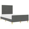 vidaXL Cadru de pat cu headboard Gri &icirc;nchis 120 x 200 cm țesătură