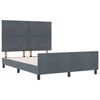 vidaXL Pat cu arcuri cu headboard Gri &icirc;nchis 140 x 200 cm Catifea