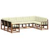 vidaXL Set de canapele de exterior 9 buc. Natural și Crem