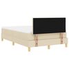 vidaXL Pat cu arcuri cu saltea cu headboard Crem 120 x 200 cm țesătură