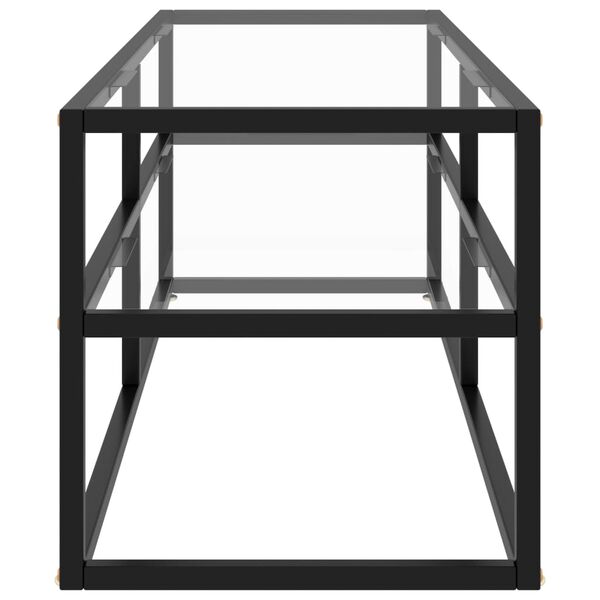 vidaXL Comodă TV, cu sticlă securizată, negru, 120 x 40 x 40 cm