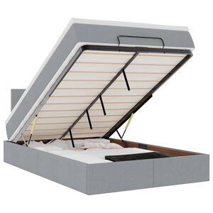 vidaXL Pat otoman cu saltea țesătură gri deschis 120x190 cm