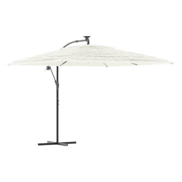 vidaXL Umbrelă soare de grădină st&acirc;lp din oțel, alb 290x290x238 cm