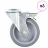 vidaXL Roți pivotante cu gaură pentru șurub, 8 buc., 100 mm