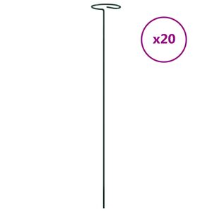 vidaXL Țăruși plante de grădină, 20 buc., verde &icirc;nchis, 40 cm, oțel