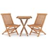 vidaXL Set mobilier de grădină, 3 piese, lemn masiv de tec