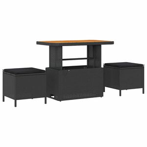 vidaXL Set de masă pentru grădină Negru Rattan poli
