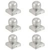vidaXL Capace st&acirc;lpi tip glob, 6 buc., 71 x 71 mm, metal galvanizat