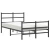 vidaXL Cadru pat metalic cu tăblie de cap/picioare&nbsp; negru, 120x190 cm