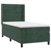 vidaXL Pat box spring cu saltea, verde &icirc;nchis, 90x190 cm, catifea