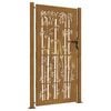 vidaXL Poartă de grădină 100x200 cm, oțel corten, design bambus