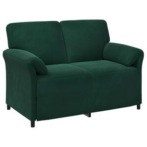 vidaXL Canapea cu 2 locuri Verde &icirc;nchis 138 x 83 x 95 cm Catifea