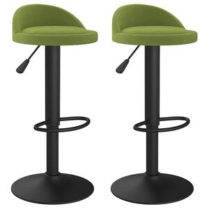 vidaXL Scaune de bar, 2 buc., verde deschis, catifea