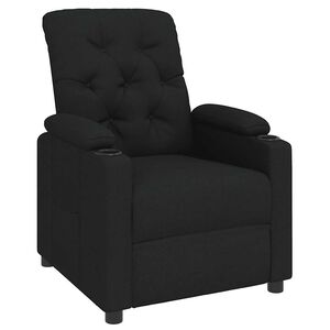 vidaXL Fotoliu rabatabil, negru, material textil