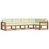 vidaXL Set de canapele de exterior 5 buc. Natural și Crem