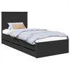 vidaXL Cadru de pat cu sertar Negru 90 x 190 cm Lemn Ingineresc