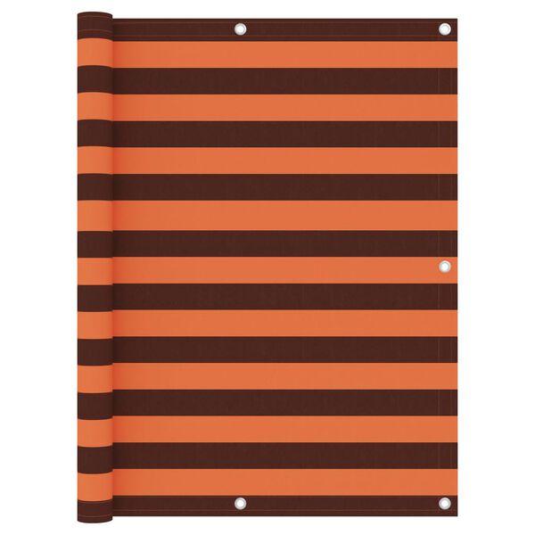vidaXL Paravan de balcon portocaliu și maro 120x600 cm țesătură oxford