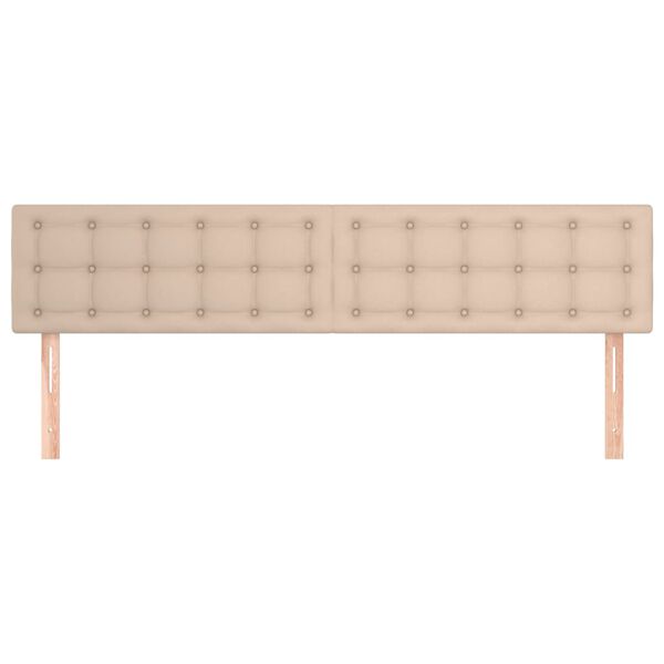 vidaXL Tăblii de pat 2 buc, cappuccino 100x5x78/88 cm piele ecologică