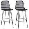 vidaXL Scaun de bar 2 pcs Negru 44 x 55 x 109 cm Rattan și oțel
