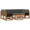 vidaXL Set de canapele de exterior cu pernă 5 pcs Natural și Antracit
