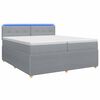 vidaXL Pat boxspring cu saltea Gri deschis 200 x 200 cm Țesătură