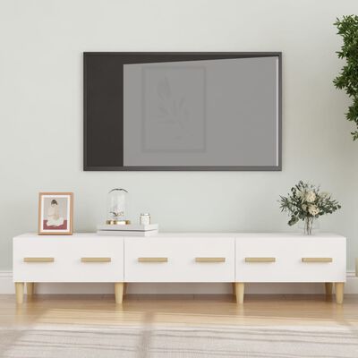 vidaXL Comodă TV, alb, 150x34,5x30 cm, lemn compozit