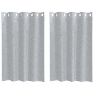 vidaXL Cortină din Voile 2 pcs Gri &icirc;nchis 140 x 140 cm Poliester