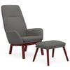 vidaXL Scaun de relaxare cu taburet, gri deschis, textil