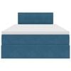 vidaXL Pat cu saltea și LED cu saltea albastru 120 x 190 cm Catifea