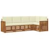 vidaXL Set canapea sectională cu pernă 5 pcs Natural și Crem