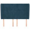 vidaXL Tăblie pat cu urechi albastru &icirc;nchis 147x23x118/128 cm catifea