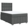 vidaXL Pat box spring cu saltea, gri &icirc;nchis, 120x190 cm, textil