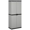 vidaXL Dulap de depozitare grădină cu 3 rafturi gri/negru 68x40x168 cm