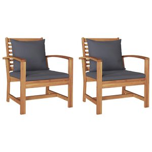 vidaXL Scaune de grădină 2 pcs natural 60 x 65 x 76.5 cm