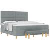 vidaXL Pat cu arcuri cu headboard Gri deschis 200 x 180 cm țesătură