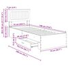 vidaXL Cadru de pat Sonoma și argintiu 75 x 190 cm Lemn compozit