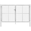 vidaXL Poartă de grădină din oțel galvanizat, 306x150 cm, argintiu