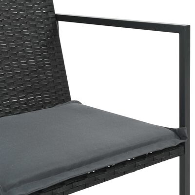 vidaXL Set mobilier de exterior cu perne, 7 piese, negru, poliratan