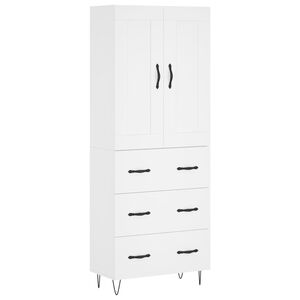 vidaXL Dulap &icirc;nalt, alb, 69,5x34x180 cm, lemn compozit
