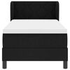 vidaXL Pat cu arcuri cu saltea cu headboard Negru 80 x 200 cm țesătură