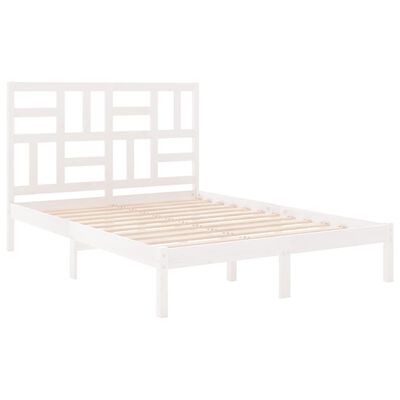 vidaXL Cadru de pat, alb, 160x200 cm, lemn masivvidaXL